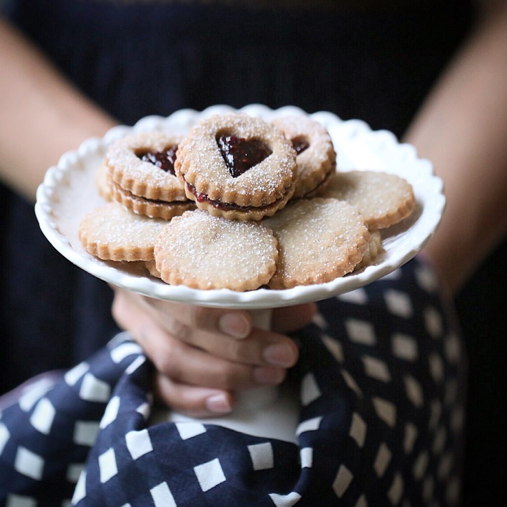 Rose Cardamom Cookies with Raspberry and Pomegranate Jam