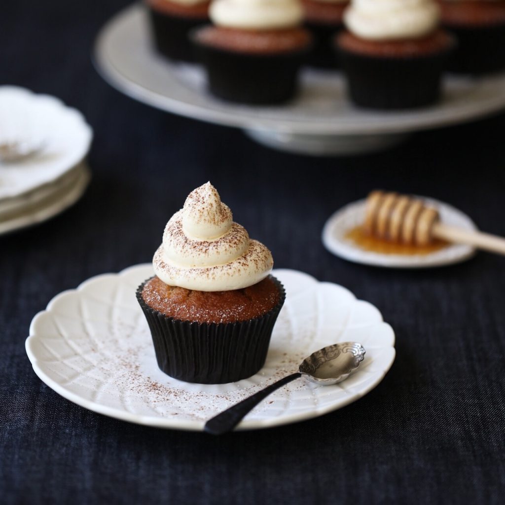 Chai Spice Cupcakes with Honey Swiss Meringue Buttercream