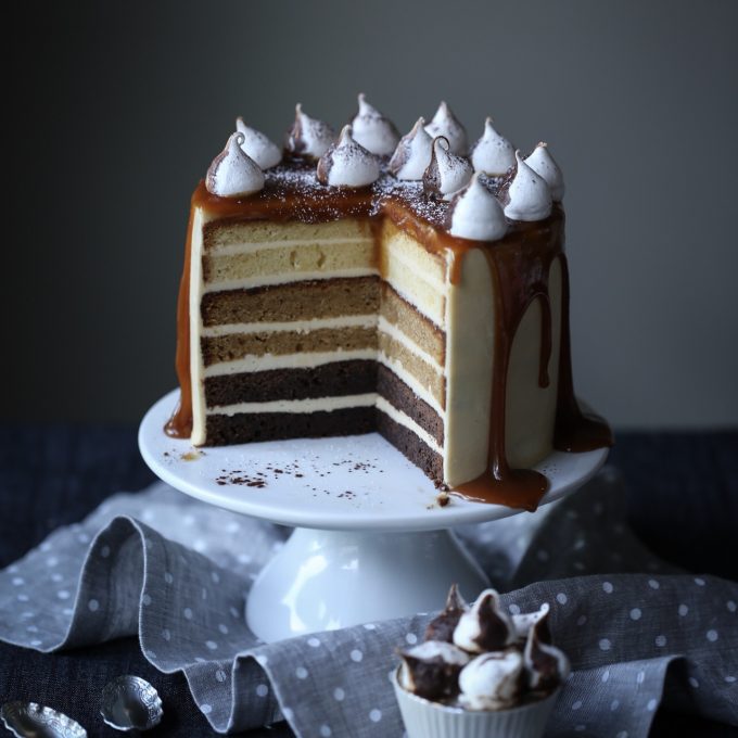 Chocolate Salted Caramel Ombre Cake