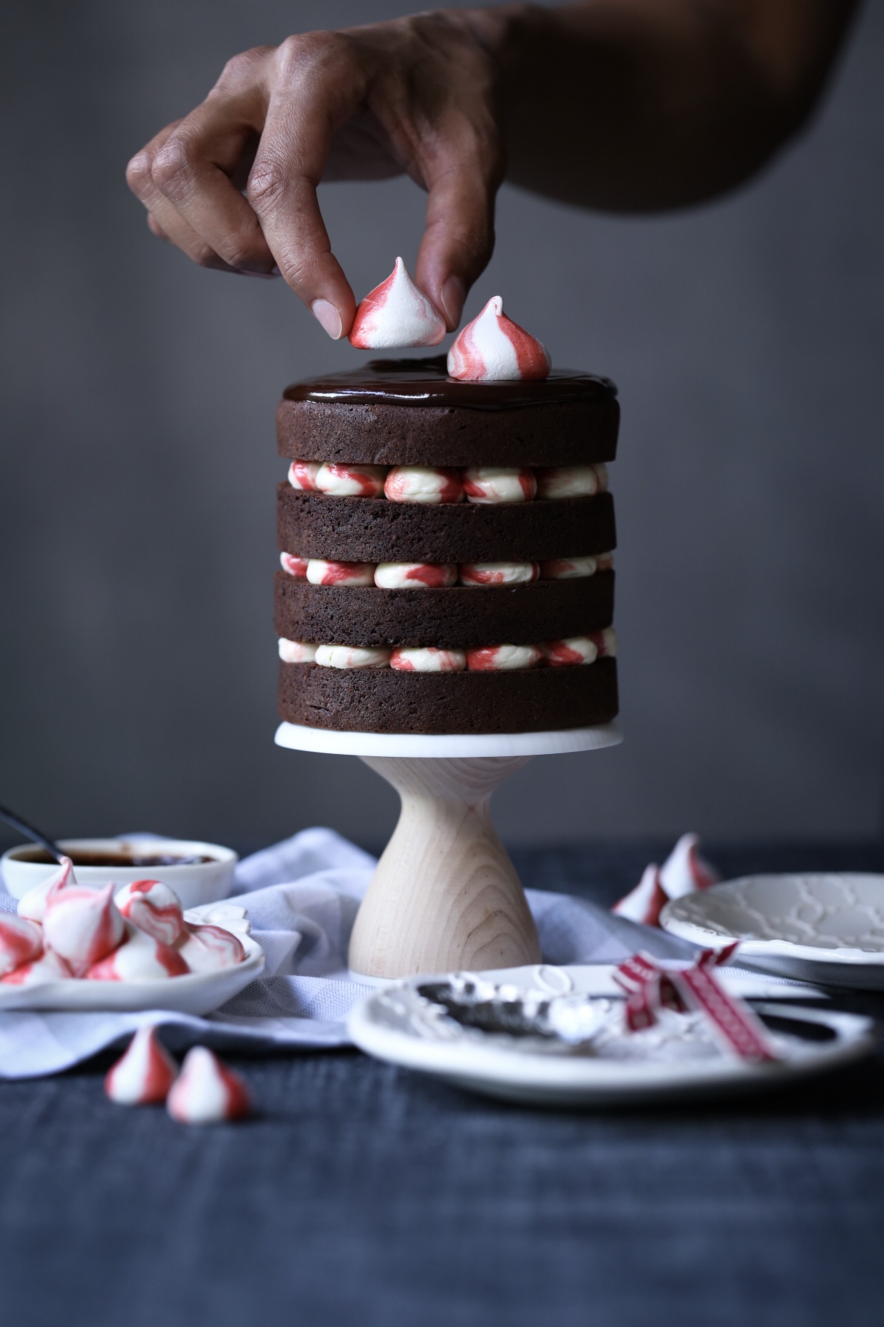 Dark Chocolate Peppermint Brownie Cake