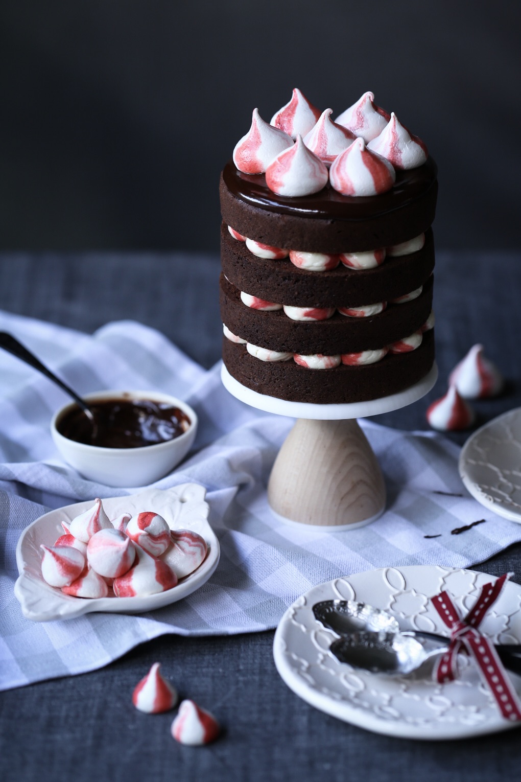 Dark Chocolate Peppermint Brownie Cake