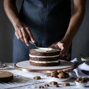 Gingerbread Cake with Lime Curd and White Chocolate Frosting