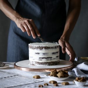 Gingerbread Cake with Lime Curd and White Chocolate Frosting