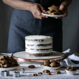 Gingerbread Cake with Lime Curd and White Chocolate Frosting