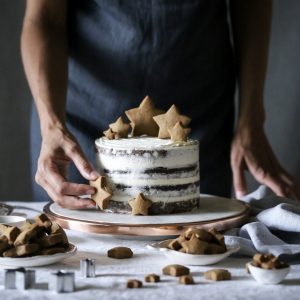 Gingerbread Cake with Lime Curd and White Chocolate Frosting