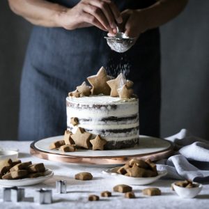 Gingerbread Cake with Lime Curd and White Chocolate Frosting