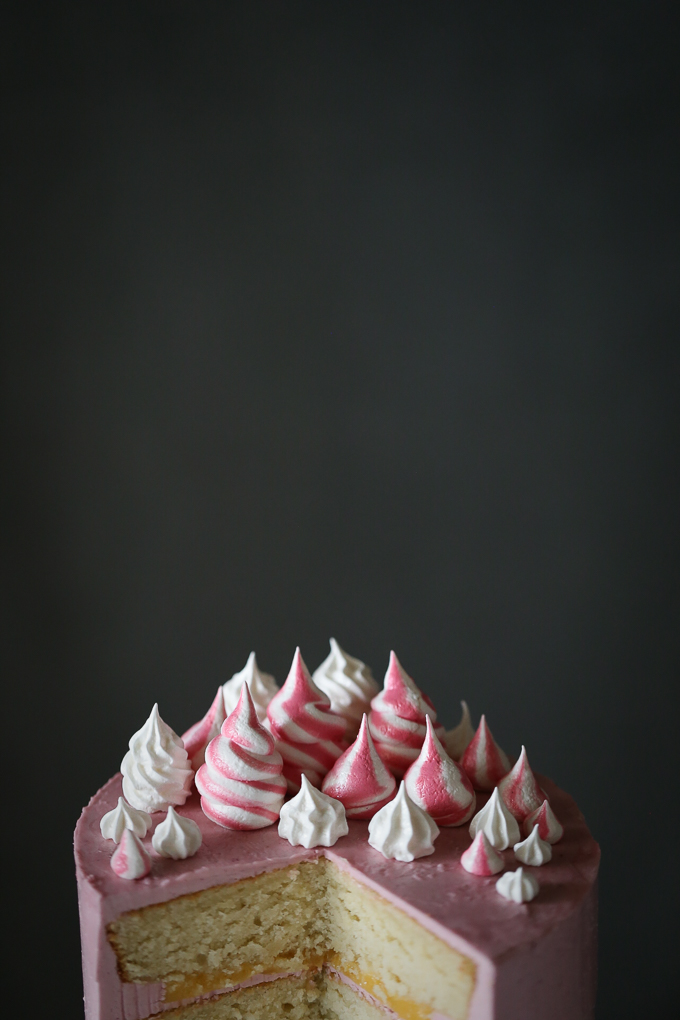 Coconut Raspberry Cake with Lemon Curd