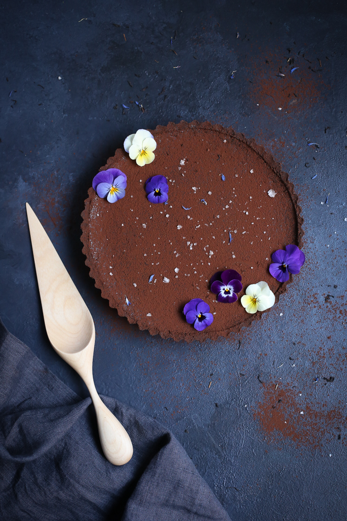 Chocolate Earl Grey Tart + Sea Salt (gf) | The Polka Dotter