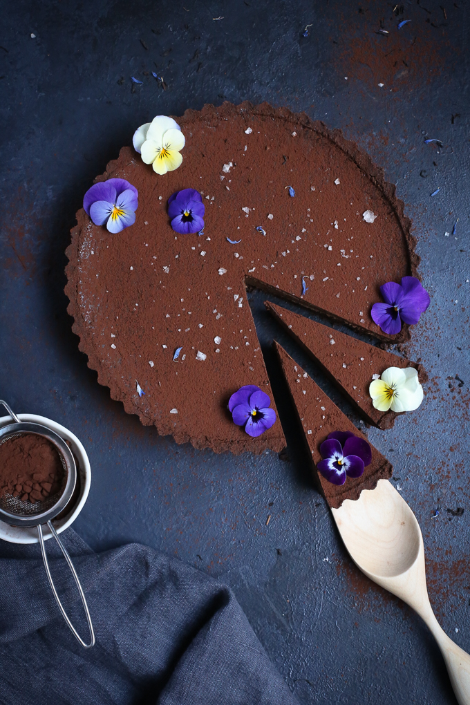 Chocolate Earl Grey Tart + Sea Salt (gf) | The Polka Dotter