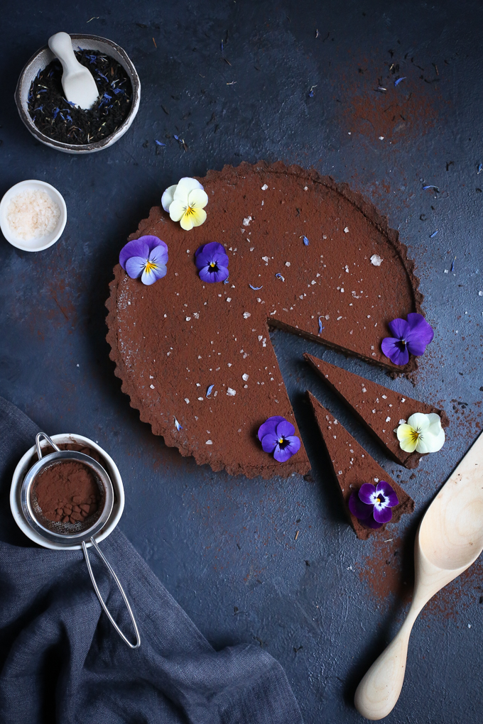 Chocolate Earl Grey Tart + Sea Salt (gf) | The Polka Dotter