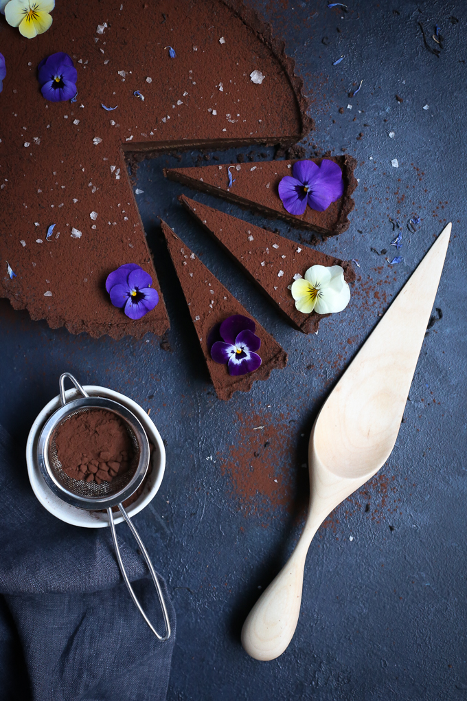 Chocolate Earl Grey Tart + Sea Salt (gf) | The Polka Dotter