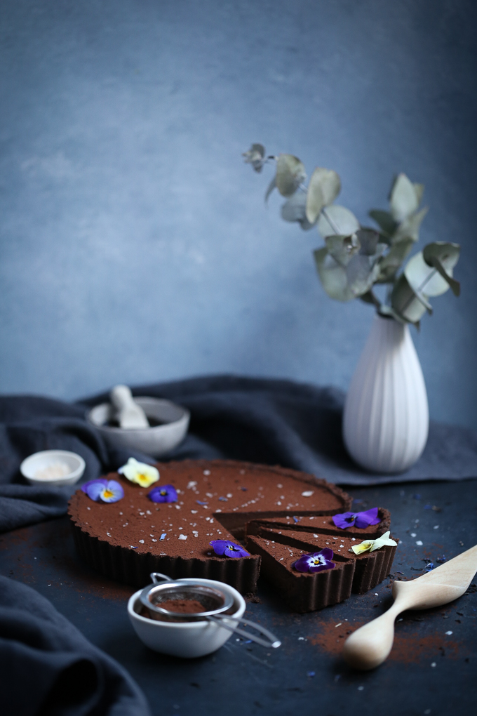 Chocolate Earl Grey Tart + Sea Salt (gf) | The Polka Dotter