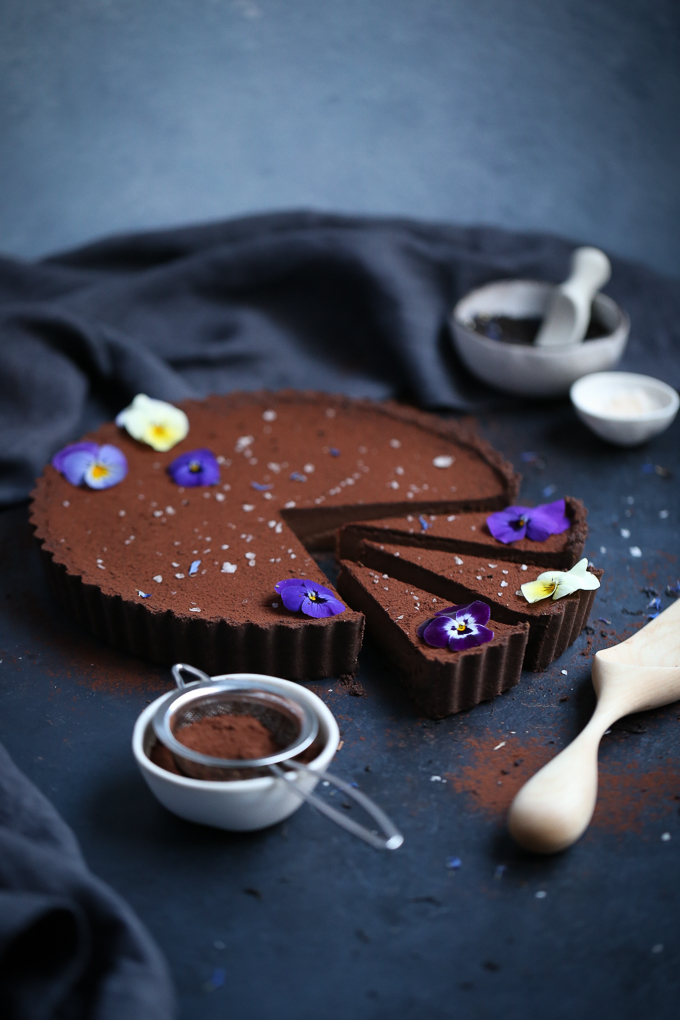 Chocolate Earl Grey Tart + Sea Salt (gf) | The Polka Dotter