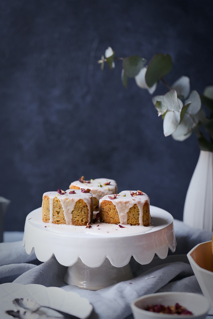 Lemon Rose Pistachio Cakes + Grapefruit Glaze | The Polka Dotter