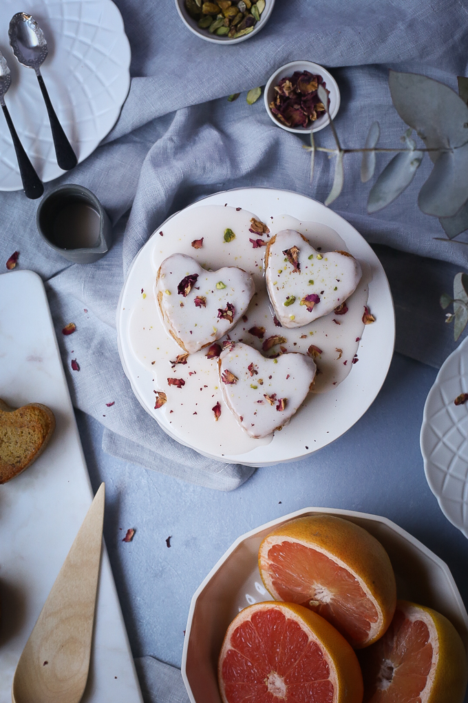 Lemon Rose Pistachio Cakes + Grapefruit Glaze | The Polka Dotter