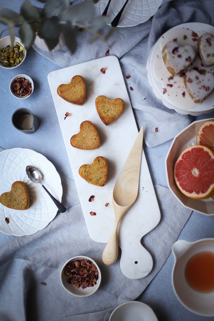 Lemon Rose Pistachio Cakes + Grapefruit Glaze | The Polka Dotter