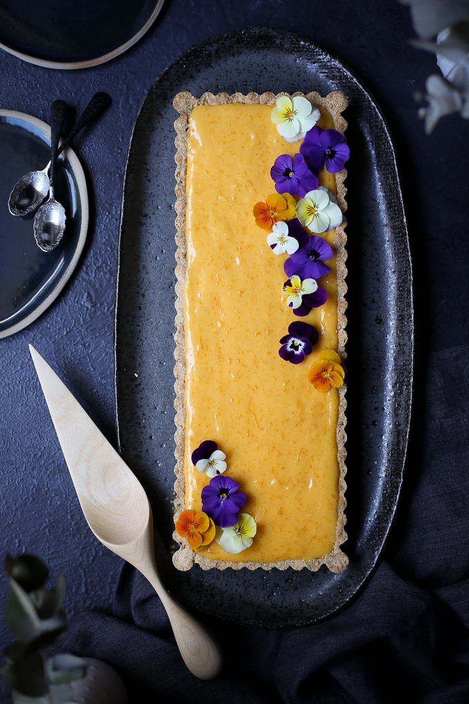 Meyer Lemon Curd + White Chocolate Cheesecake Tart | The Polka Dotter