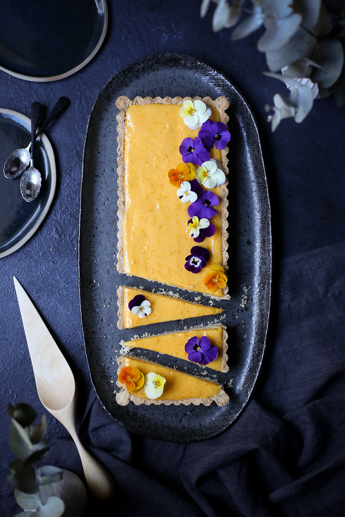 Meyer Lemon Curd + White Chocolate Cheesecake Tart | The Polka Dotter