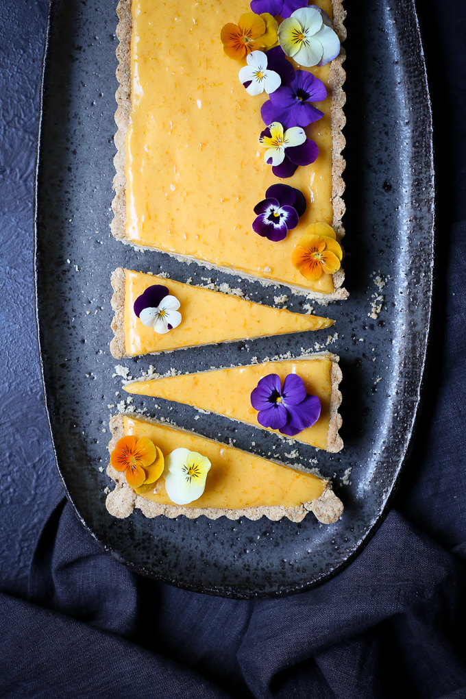 Meyer Lemon Curd + White Chocolate Cheesecake Tart | The Polka Dotter