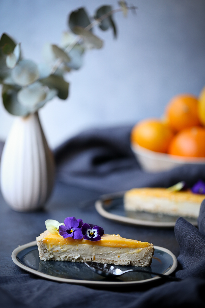 Meyer Lemon Curd + White Chocolate Cheesecake Tart | The Polka Dotter