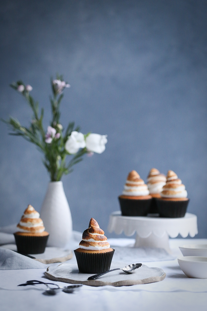 Coconut Meringue Cupcakes + Blood Orange Curd | The Polka Dotter