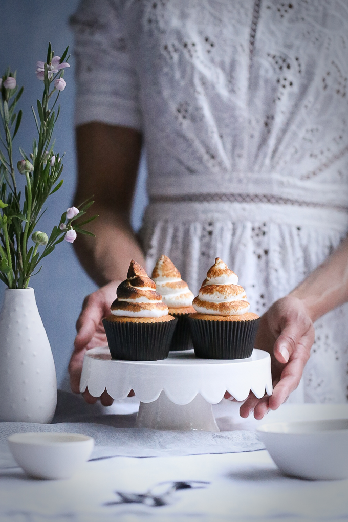 Coconut Meringue Cupcakes + Blood Orange Curd | The Polka Dotter