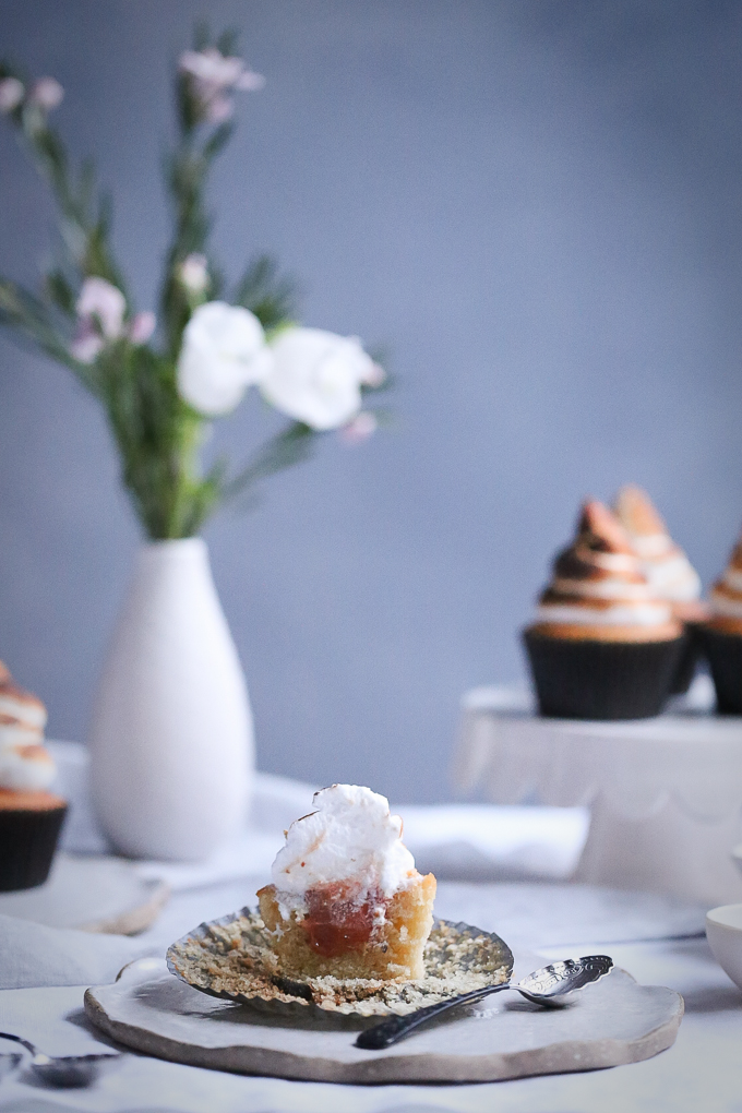 Coconut Meringue Cupcakes + Blood Orange Curd | The Polka Dotter