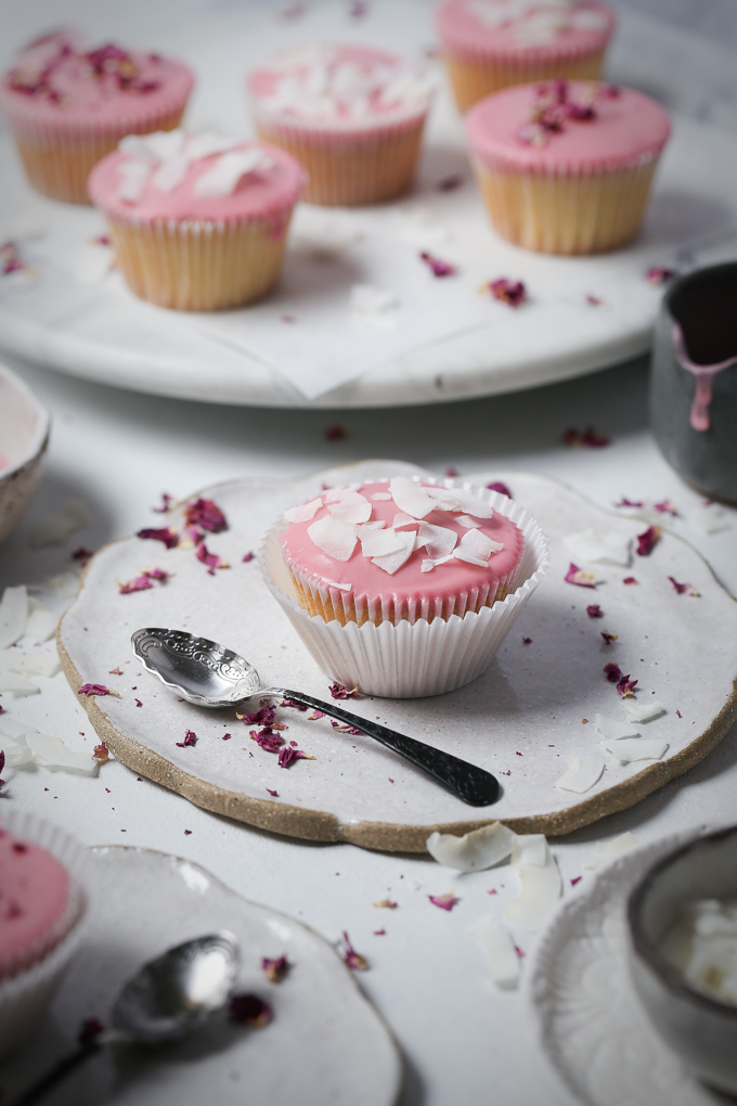 Vanilla Bean Cupcakes + Blood Orange Glaze | The Polka Dotter