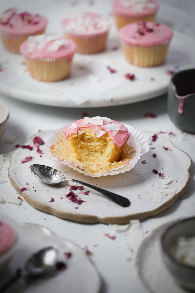 Vanilla Bean Cupcakes + Blood Orange Glaze | The Polka Dotter
