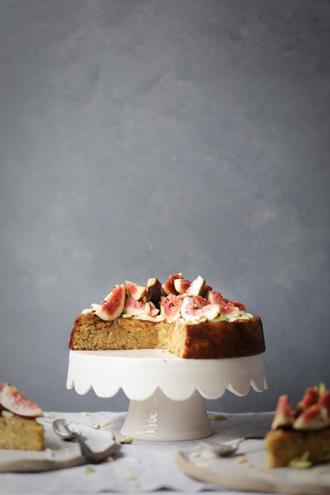 Spiced Orange Pistachio Cake + Fresh Figs & Ginger Syrup | The Polka Dotter