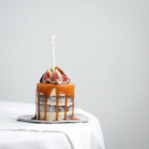 Chocolate Salted Caramel Brownie Cake + Fresh Figs | The Polka Dotter