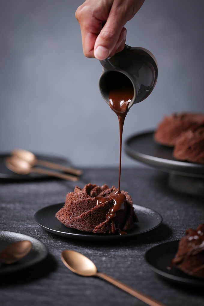 Chocolate Mandarin Rosemary Bundt Cakes | The Polka Dotter