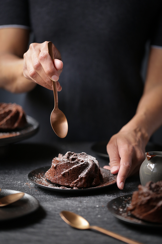 Chocolate Mandarin Rosemary Bundt Cakes | The Polka Dotter