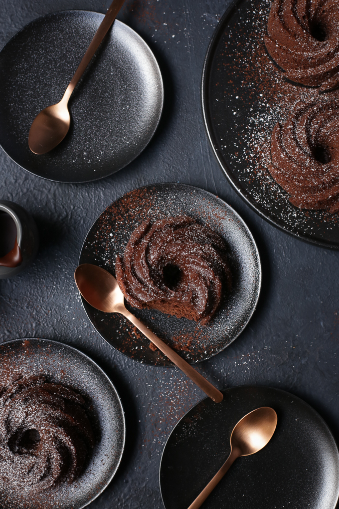 Chocolate Mandarin Rosemary Bundt Cakes | The Polka Dotter