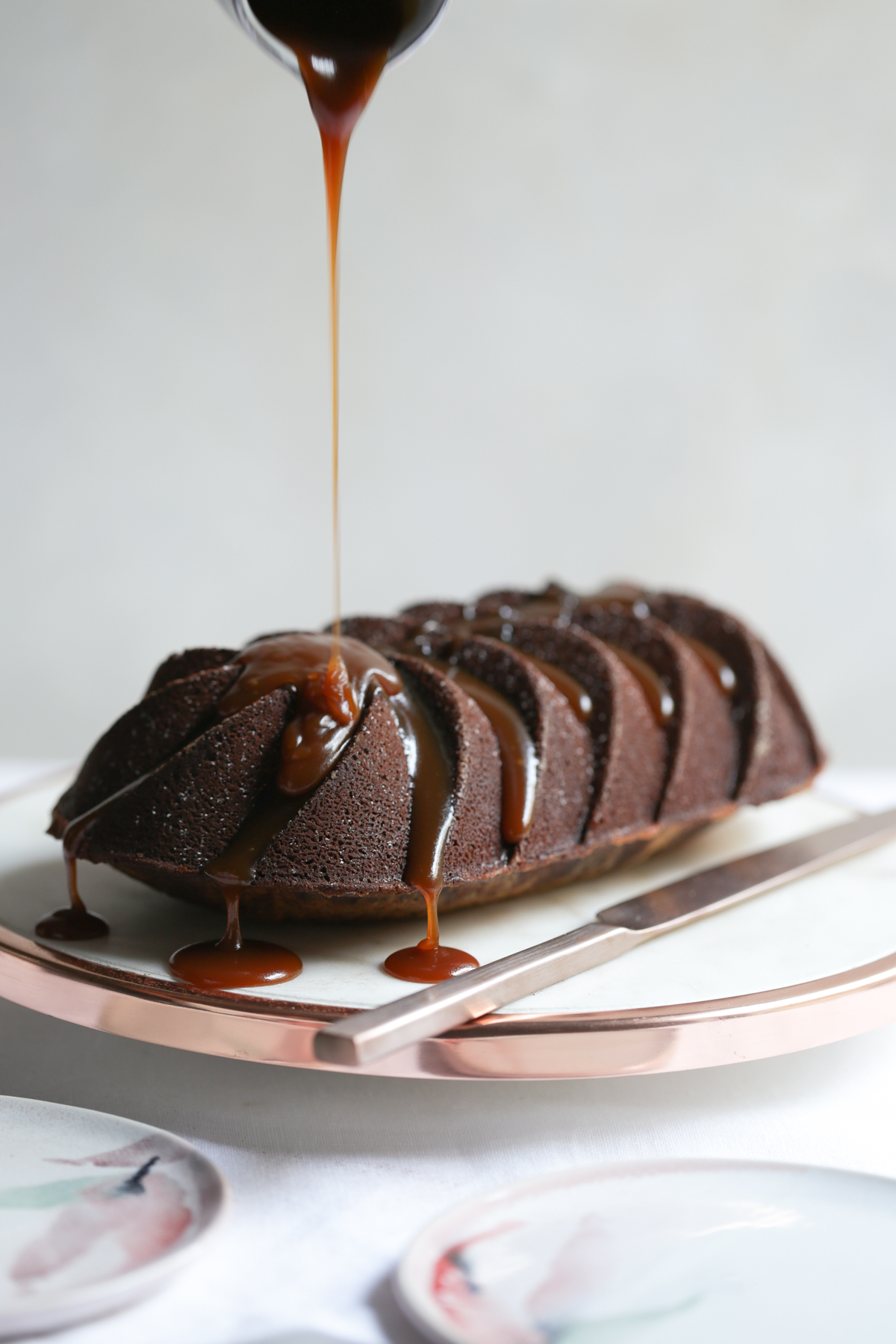 Marbled Chocolate Coffee Cake + Salted Caramel | The Polka Dotter