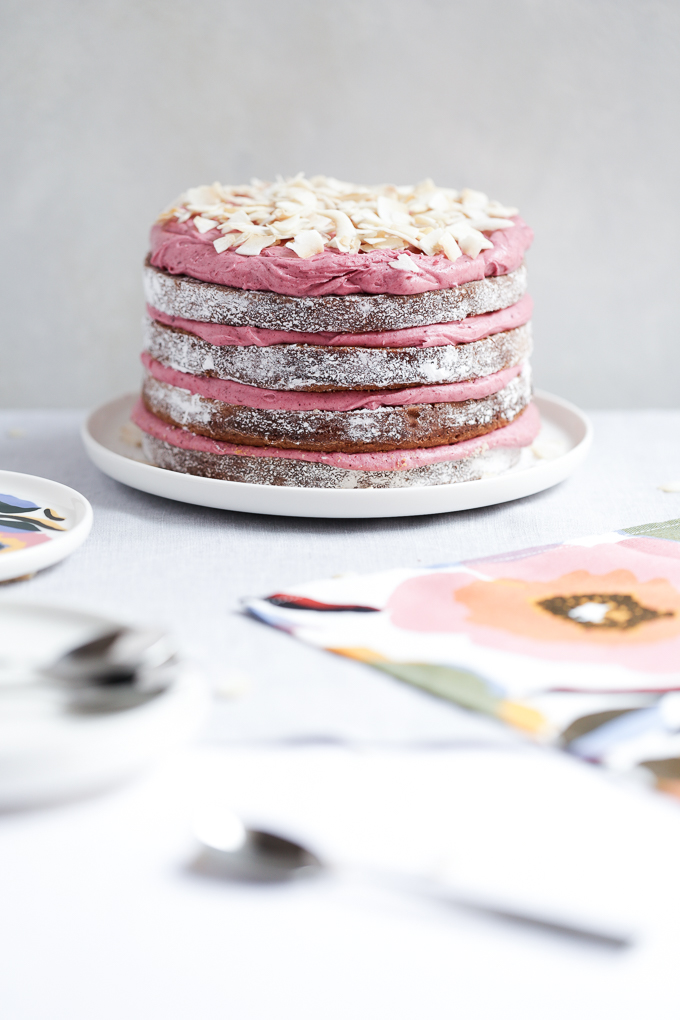 Strawberry Hibiscus & Coconut Cake | The Polka Dotter