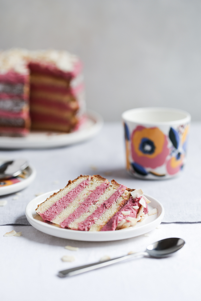 Strawberry Hibiscus & Coconut Cake | The Polka Dotter