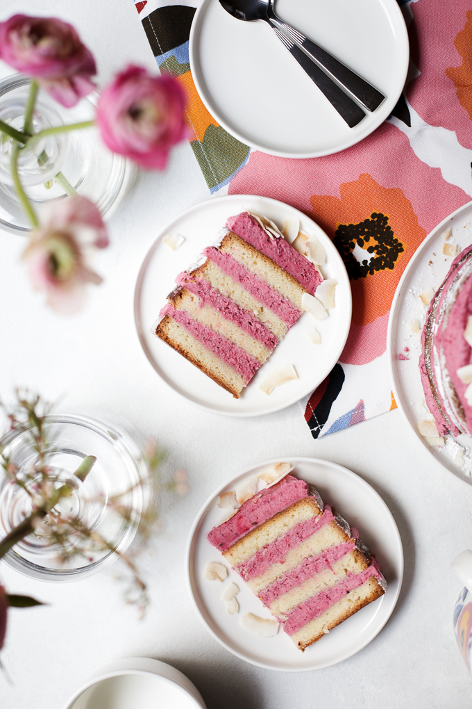 Strawberry Hibiscus & Coconut Cake | The Polka Dotter