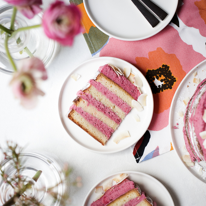 Strawberry Hibiscus & Coconut Cake - The Polka Dotter