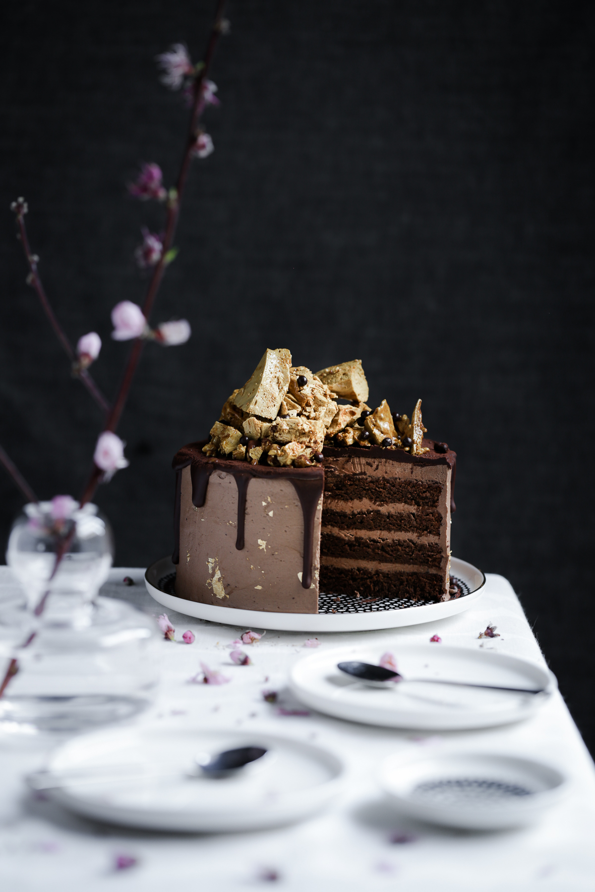 Chocolate Golden Honeycomb Cake | The Polka Dotter