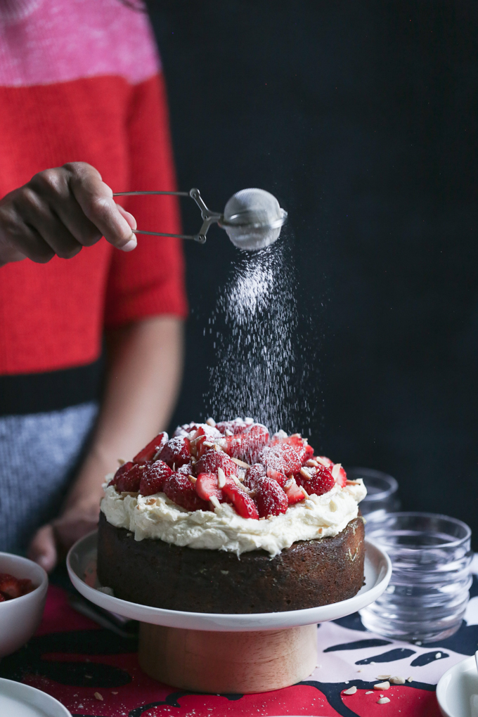 Strawberry and Basil Syrup Cake | The Polka Dotter