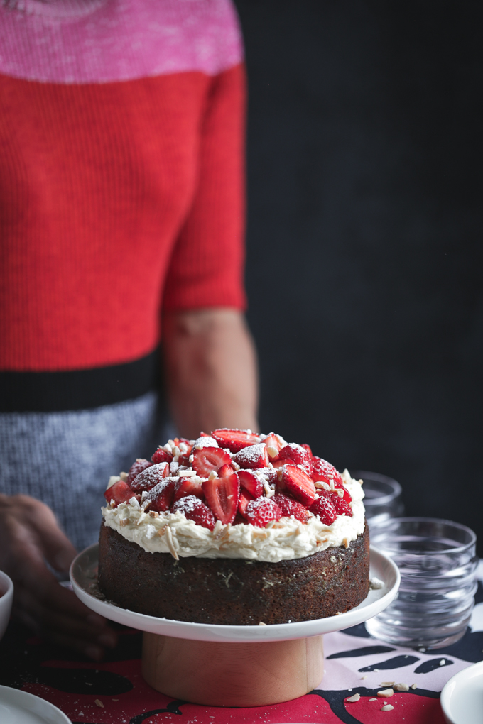 Strawberry and Basil Syrup Cake | The Polka Dotter