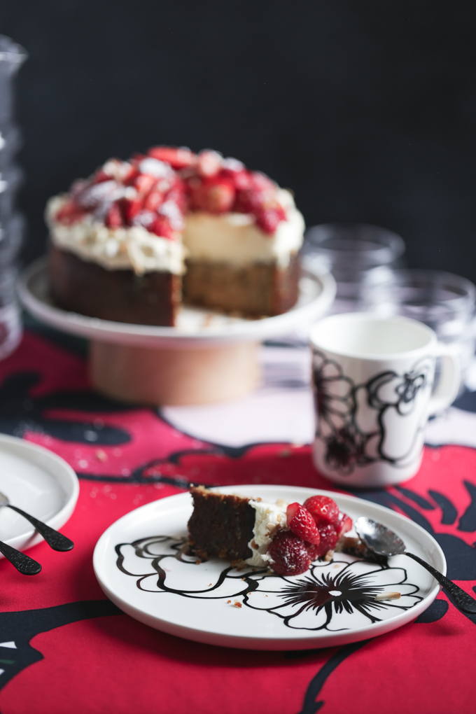 Strawberry and Basil Syrup Cake | The Polka Dotter
