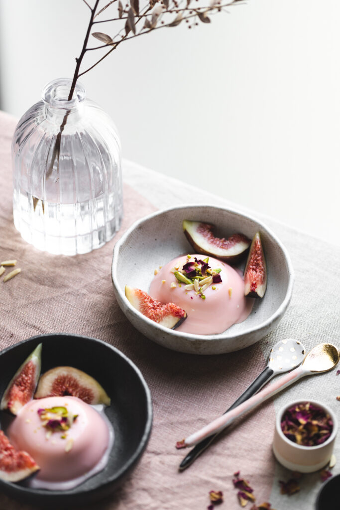 Rosewater Panna Cotta + Fresh Figs | The Polka Dotter