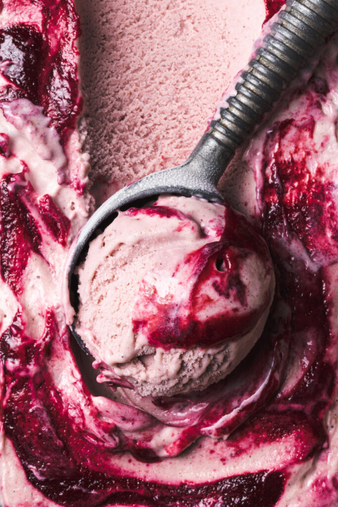 Roasted Plum Swirl Ice Cream | The Polka Dotter