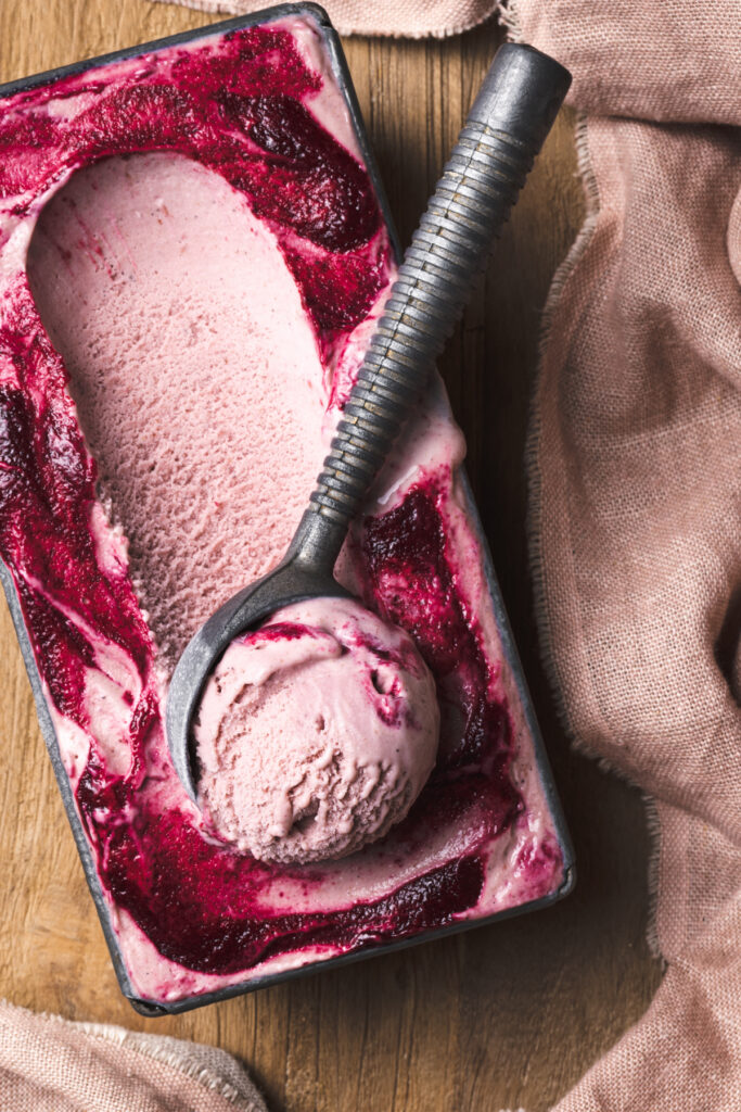 Roasted Plum Swirl Ice Cream | The Polka Dotter