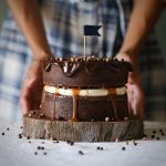 Peanut Butter Brownie Salted Caramel Crunch Cake | The Polka Dotter