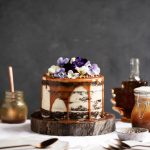 Pumpkin Spice Cake with Maple Frosting + Salted Caramel | The Polka Dotter