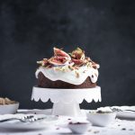 Fig Pistachio & Polenta Cake + Pomegranate Syrup & Rose Labneh Frosting (gluten-free) | The Polka Dotter